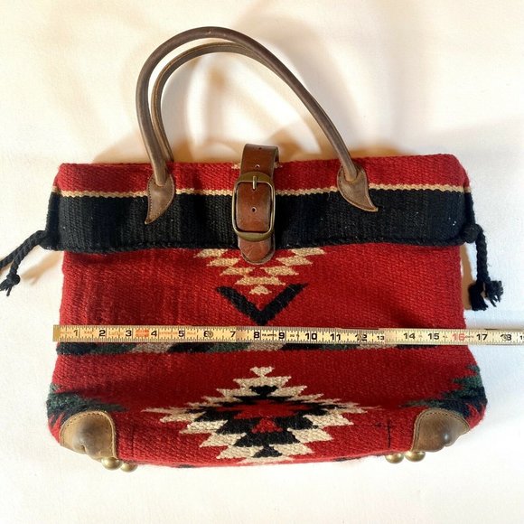 Stacy & Laurie McFadin Red Navajo Blanket Wool Pur - Picture 5 of 8